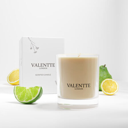 Bergamot & Lemon candle scent image with box