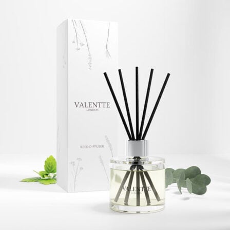 Patchouli & Eucalyptus reed diffuser scent image with box