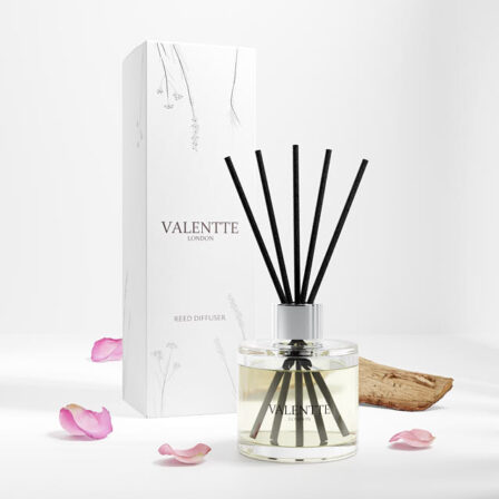 Turkish Rose & Sandalwood reed diffuser scent image with box