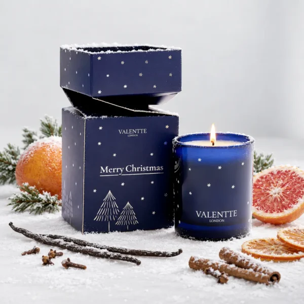 Blue Votive Candle - Spiced Orange