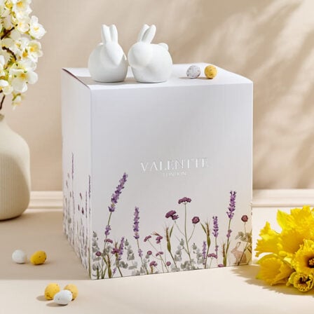 Our easter mystery box, showcasing a large box surrounded with easter themed items