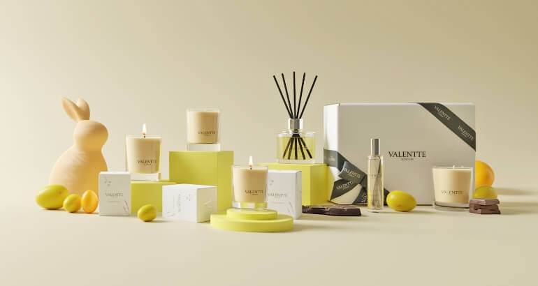 Mobile Easter banner, Showcasing candles, diffusers & Gift box